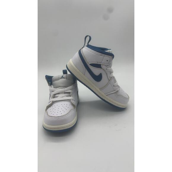 Nike Air Jordan 1 Mid Industrial Blue Sail Brand New Never Worn - Picture 2 of 7